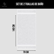 Juego De 2 Toallas De Baño 140 x 70 Cm 500 Gr/m2