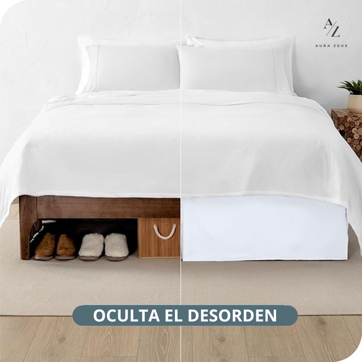Faldon De Cama Microfibra 1800 Hilos