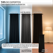 Cortina blackout de 1 paño, color negro