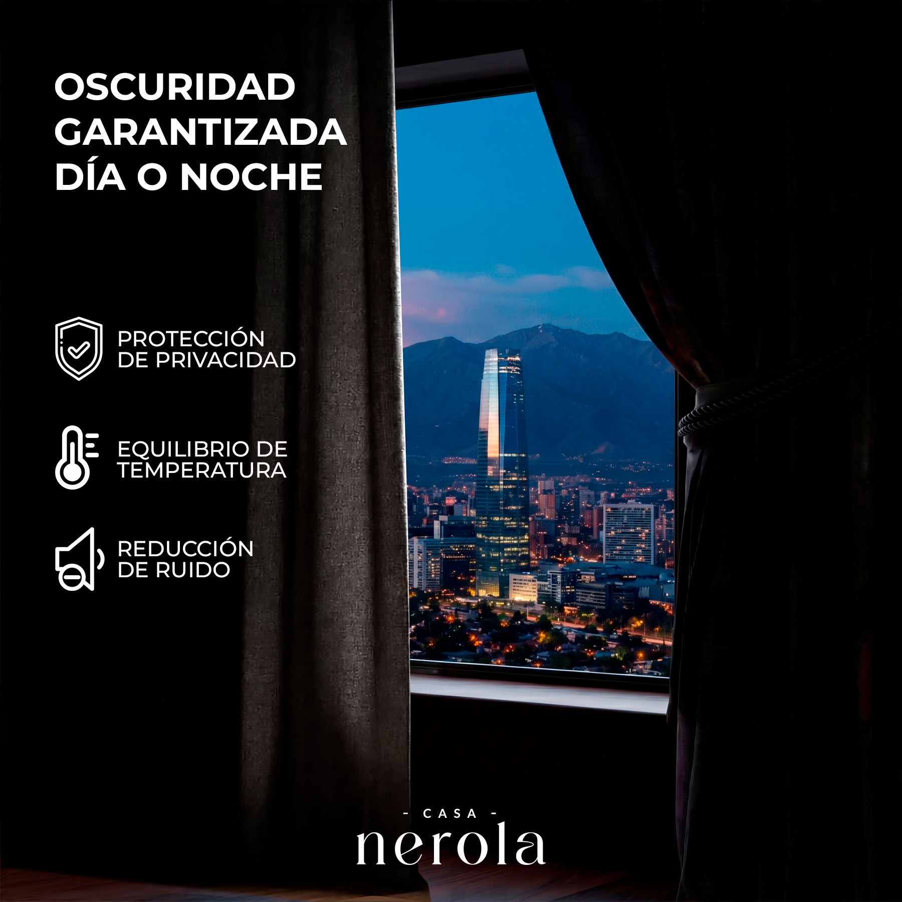 Cortina blackout de 1 paño