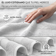 Set De 4 Toallas De Baño Algodon 600 Gr/m2