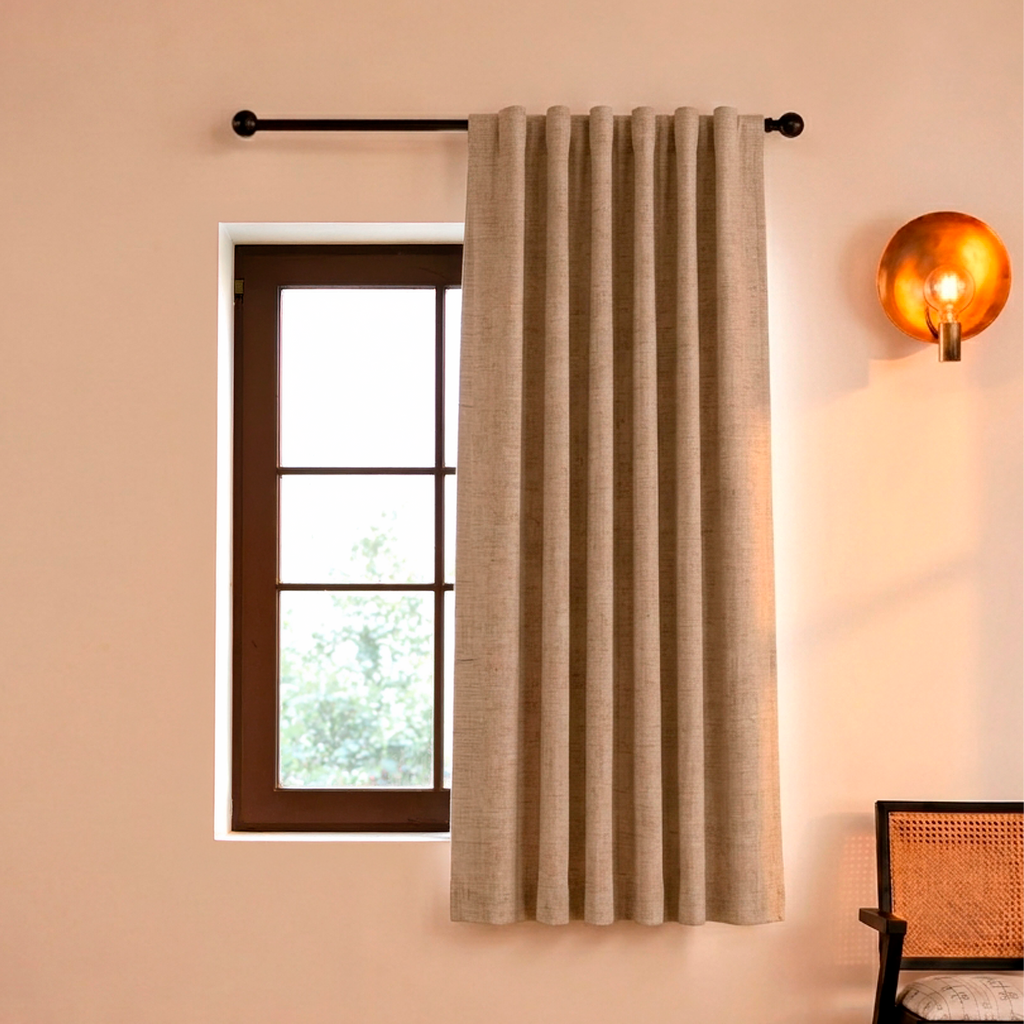 Cortina blackout de 1 paño, color beige