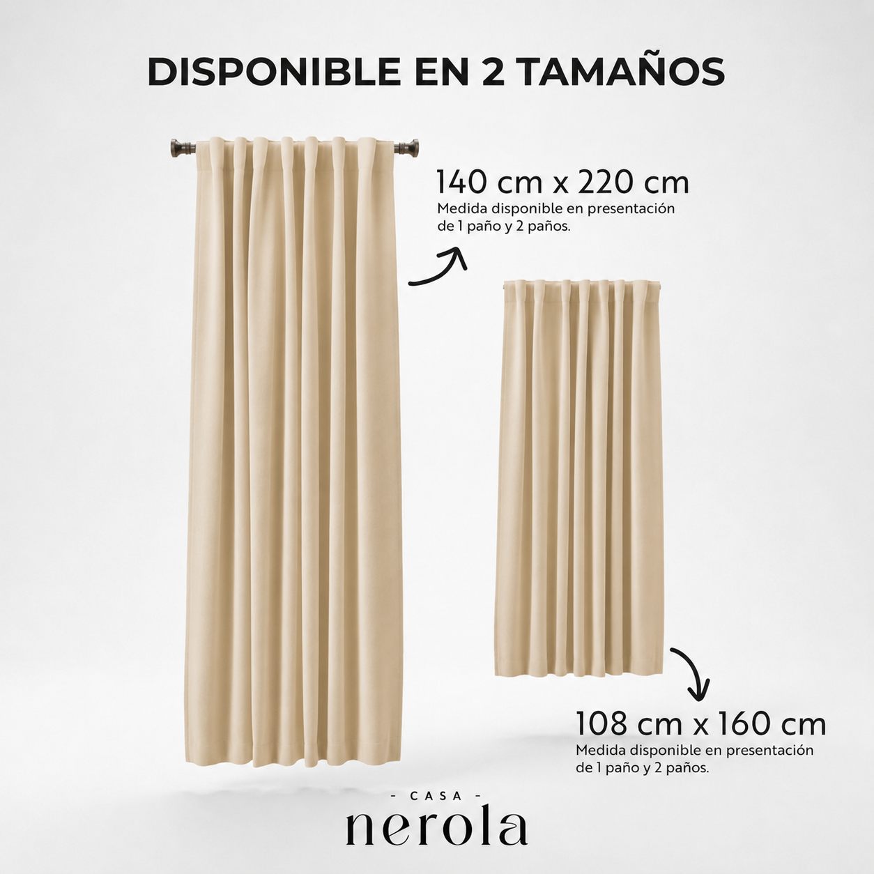 Cortina 100% Blackout  - 2 Paños